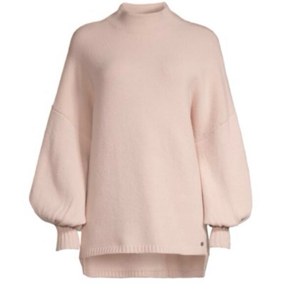 Ted Baker London Size 0 XS S Pink Rruuby Oversized Funnel Neck Sweater Wool Yak - Picture 1 of 7